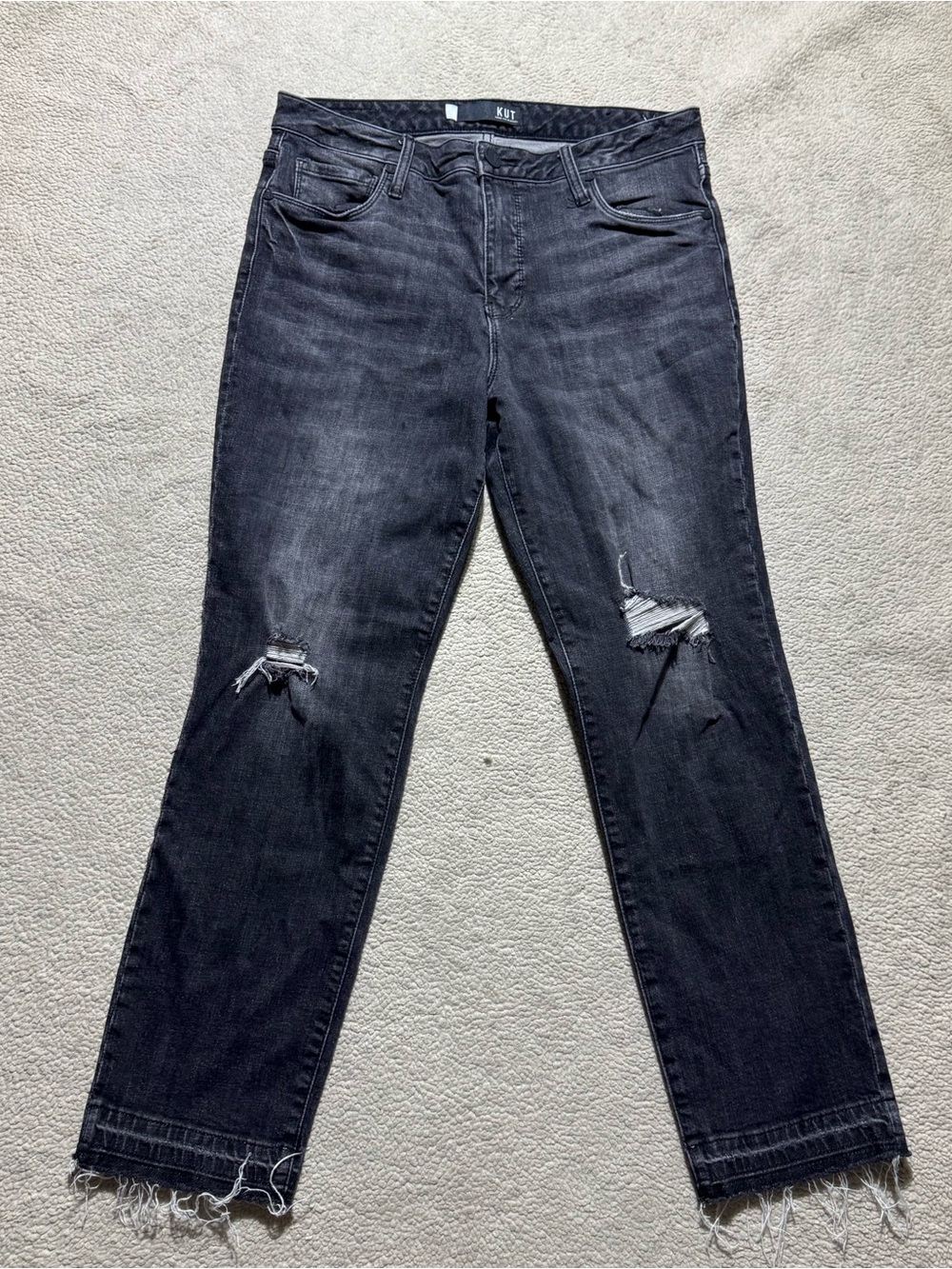 Kut From The Kloth Jeans Womens 8 Reese High Rise Fab Ab Ankle Straight Leg